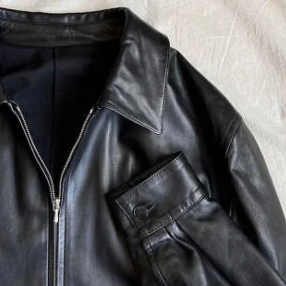 agnes b homme 90s leather jacket